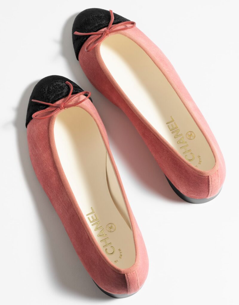 Chanel Ballet Flats Dark Pink And Black For Women G02819 B17355 NZA13