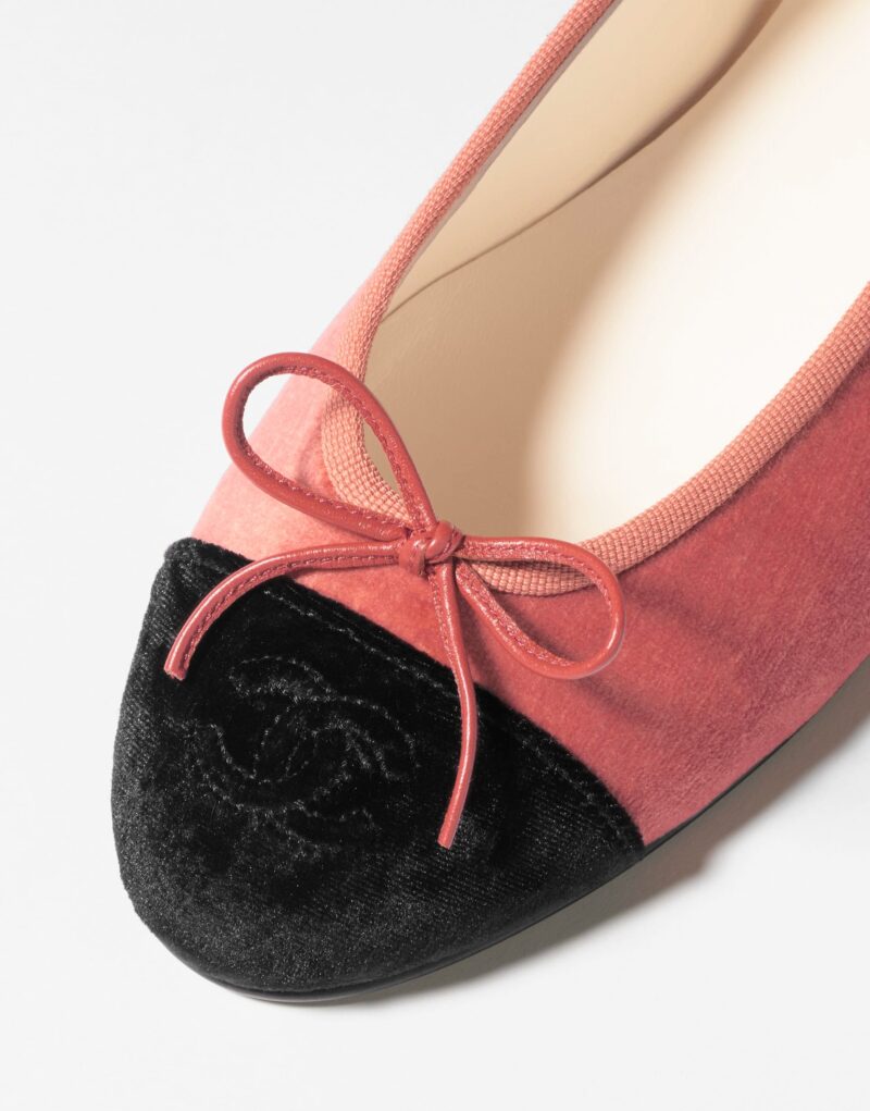 Chanel Ballet Flats Dark Pink And Black For Women G02819 B17355 NZA13