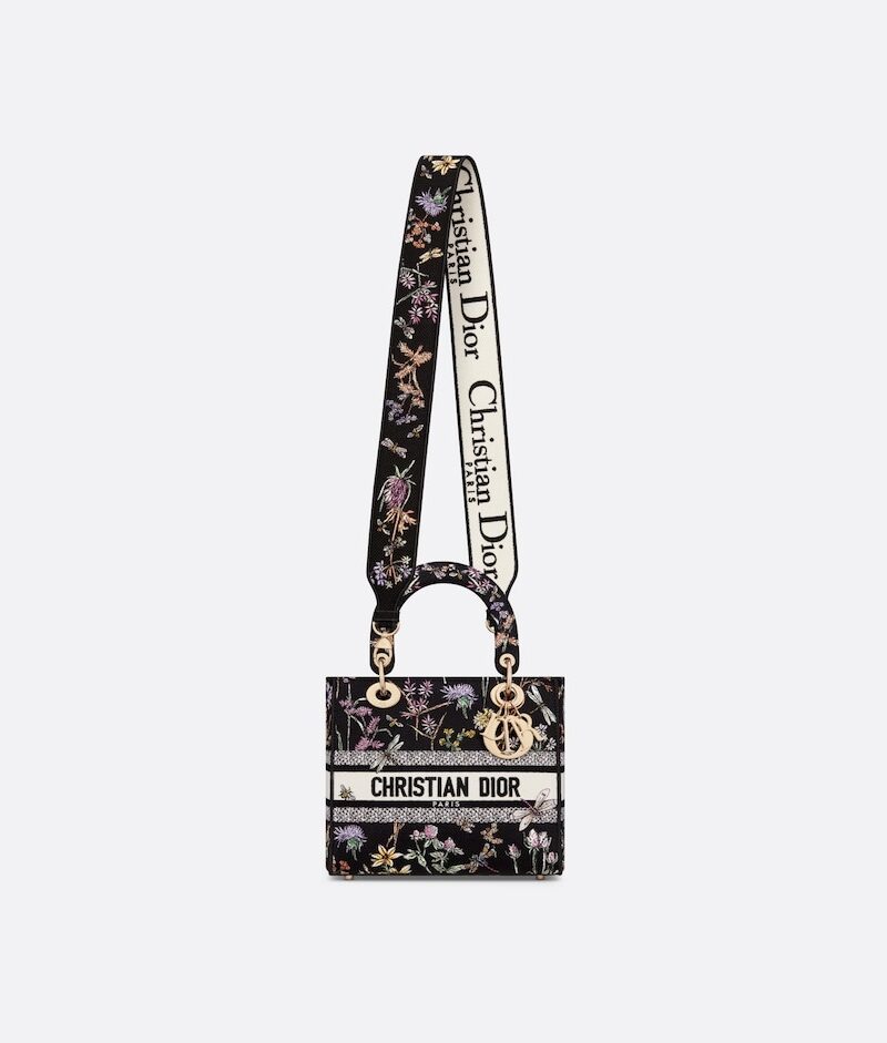 Christian Dior Medium Lady D-Lite Bag Black For Women 9.5in/24cm M0565OEGM_M911