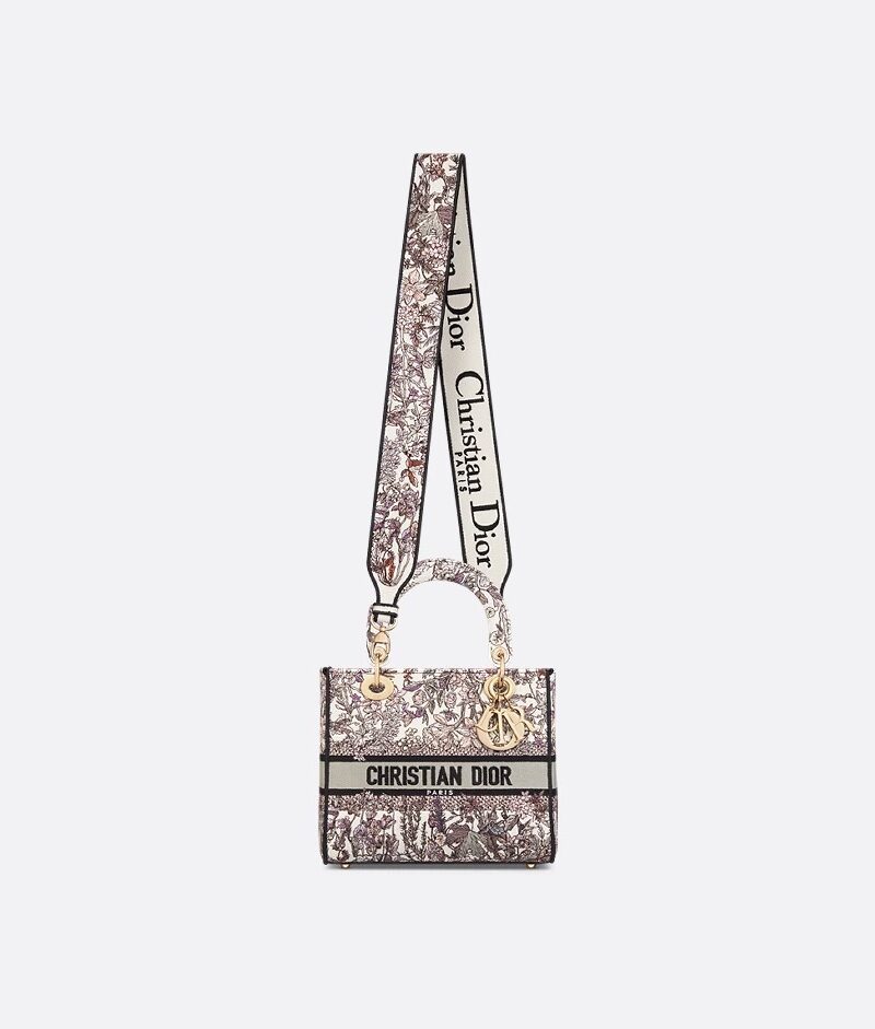 Christian Dior Medium Lady D-Lite Bag White For Women 9.5in/24cm M0565OEBU_M20E