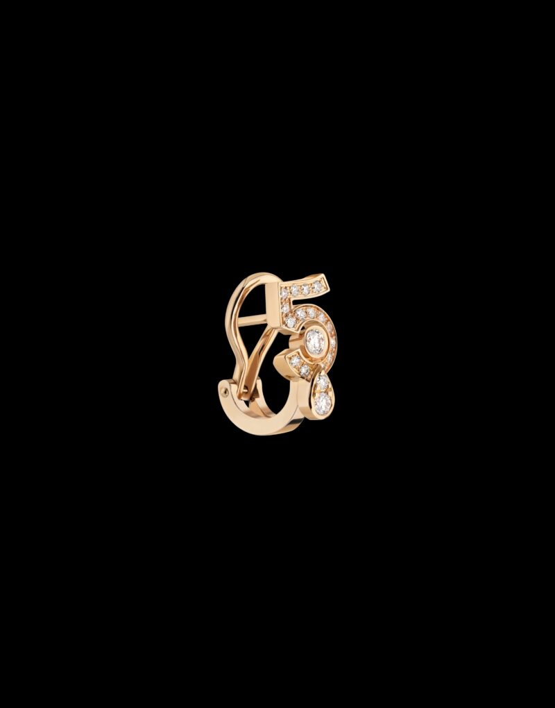 Chanel Eternal N°5 Single Earring Beige Gold For Women J12191