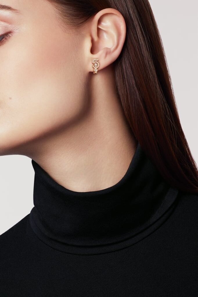 Chanel Eternal N°5 Single Earring Beige Gold For Women J12191