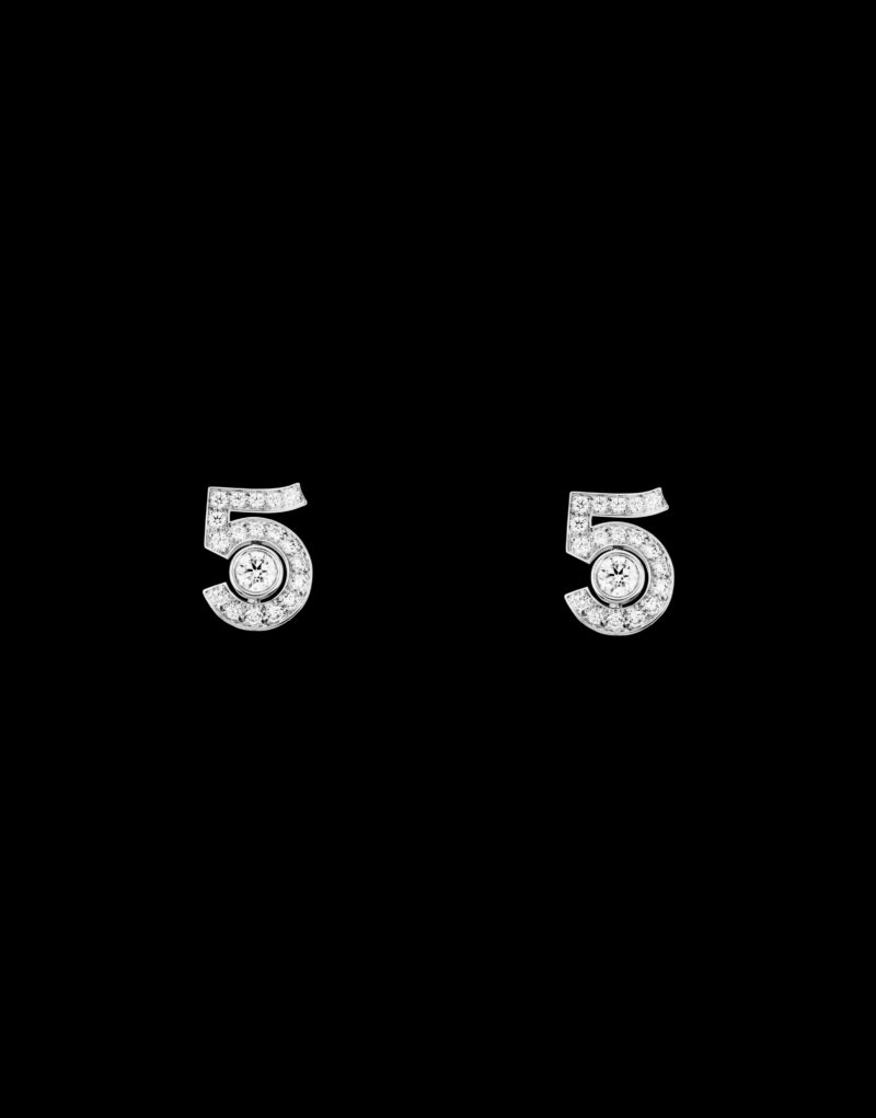 Chanel Eternal N°5 Transformable Earrings White Gold For Women J12417