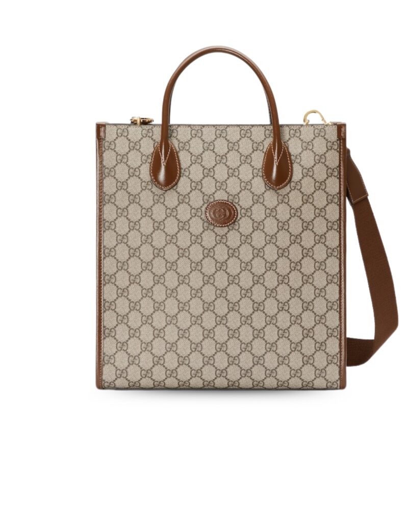 Gucci Tote Bag With Interlocking G Brown For Women 723308 92THG 8563 11.8in/30cm