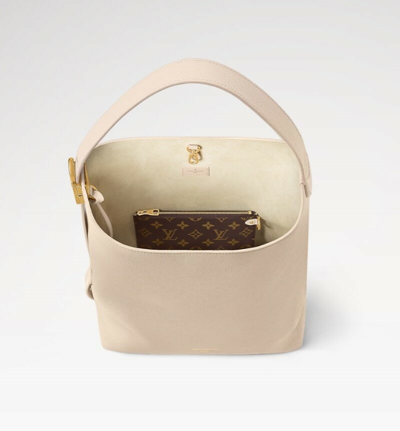 Louis Vuitton Low Key Hobo MM Limestone Gray For Women M25022 12.2in/31cm
