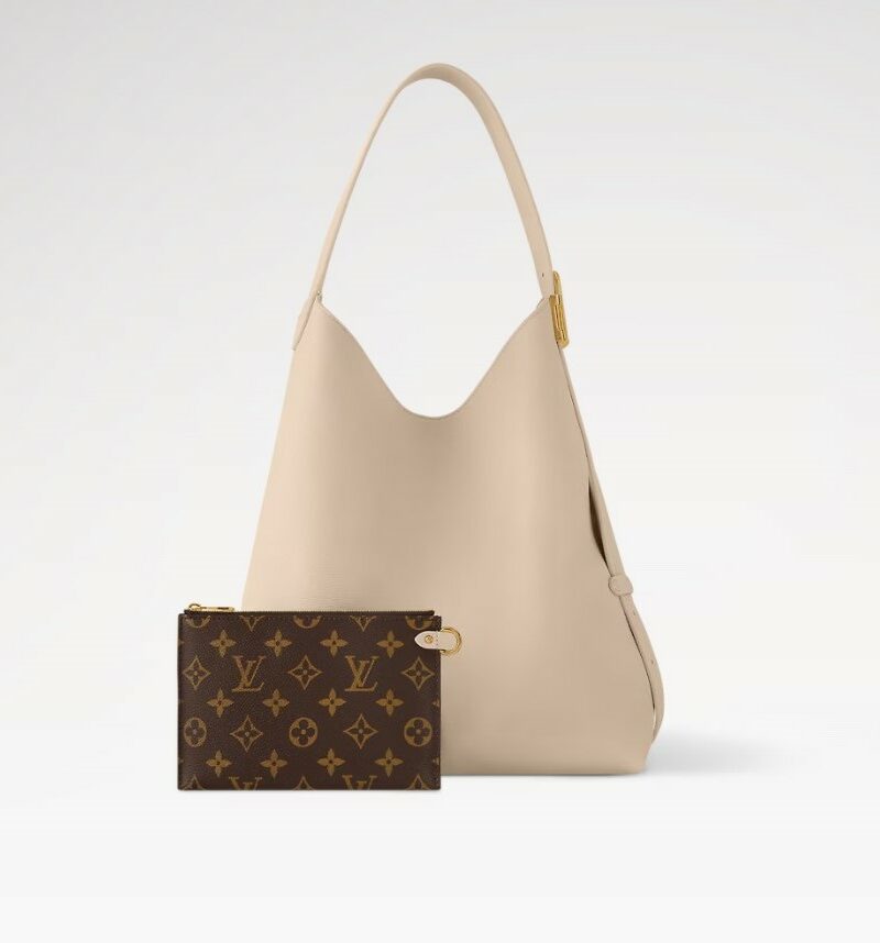 Louis Vuitton Low Key Hobo MM Limestone Gray For Women M25022 12.2in/31cm