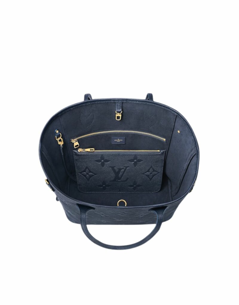 Louis Vuitton Neverfull MM Monogram Empreinte Navy Blue For Women 31cm/12in M47143