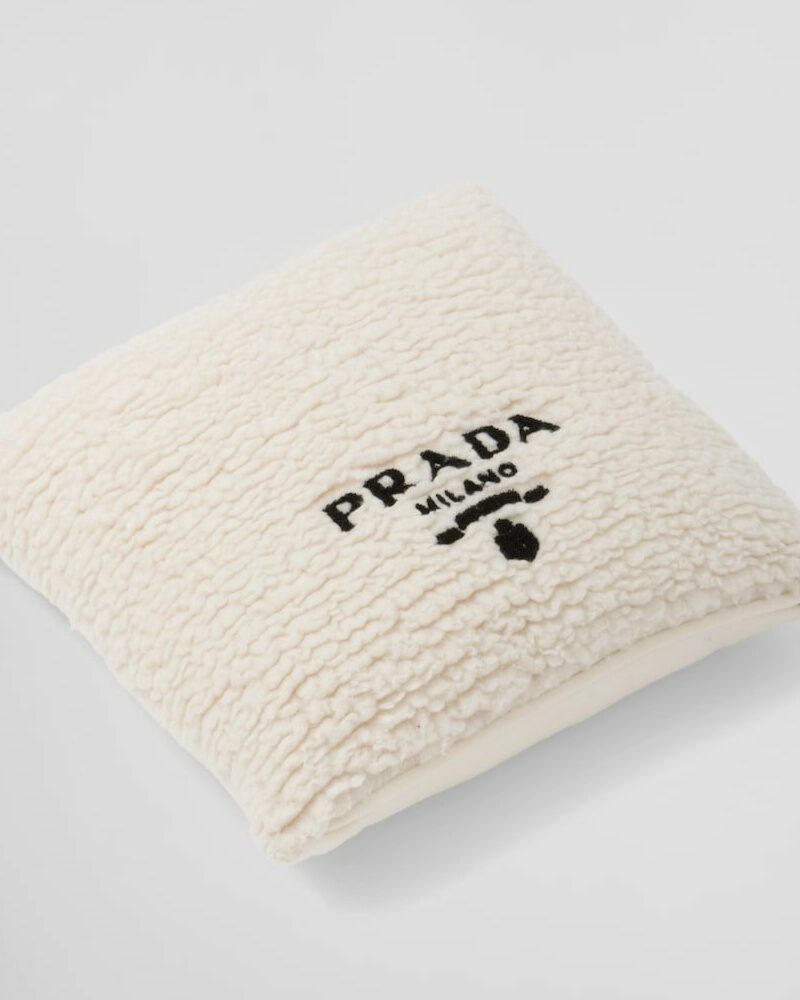 Prada Faux-Fur Cashmere And Wool Throw Pillow Tan/Black 2QB002_2FLI_F0I55