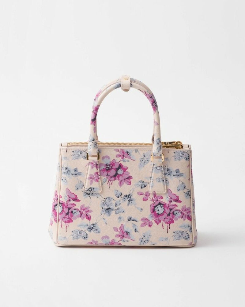 Prada Galleria Printed Saffiano Leather Bag Pink For Women 9.6in/24.5cm 1BA896_2FOM_F0638_V_EVL