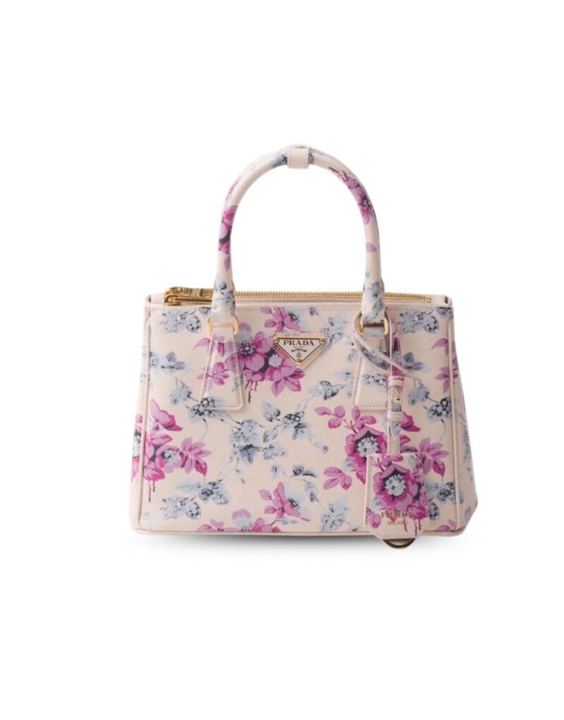 Prada Galleria Printed Saffiano Leather Bag Pink For Women 9.6in/24.5cm 1BA896_2FOM_F0638_V_EVL
