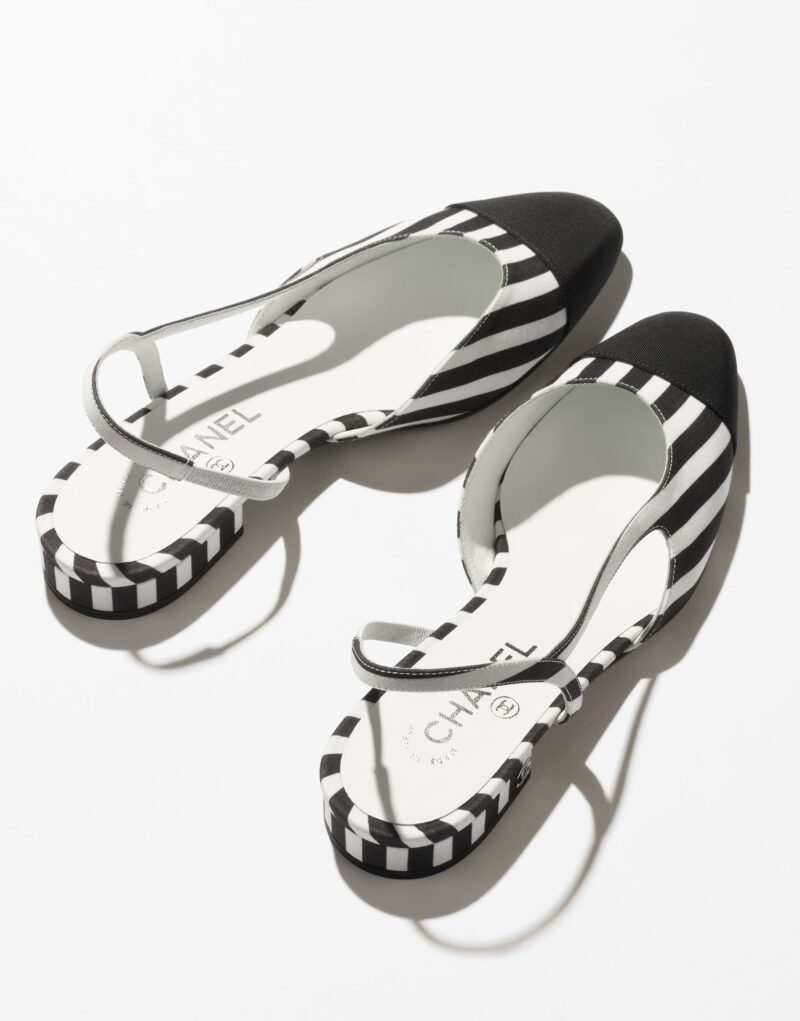 Chanel Slingbacks Sandals White And Black For Women G31319 B16024 NW006