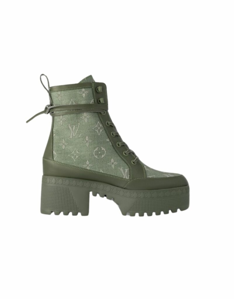 Louis Vuitton Laureate Platform Desert Boot Khaki Green For Women 1ACL3K