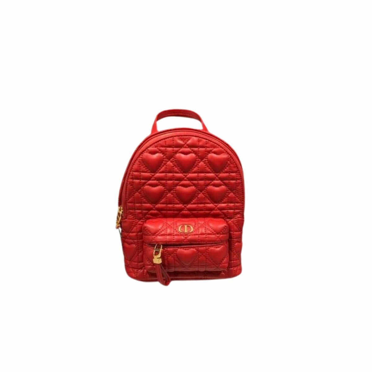 Dior Mini Dior Backpack Cannage Red For Men 8 in/21cm