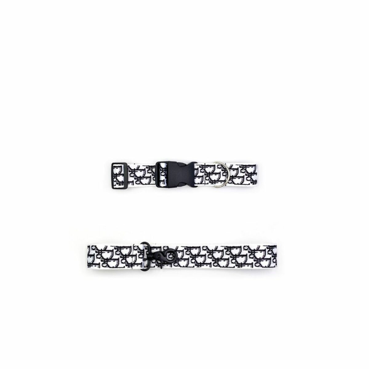 Dior Collar And Leash White For Pet
