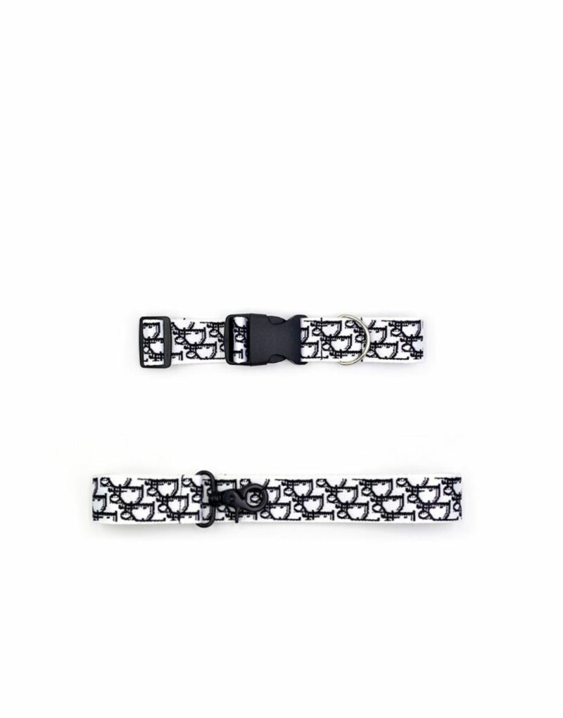 Dior Collar And Leash White For Pet