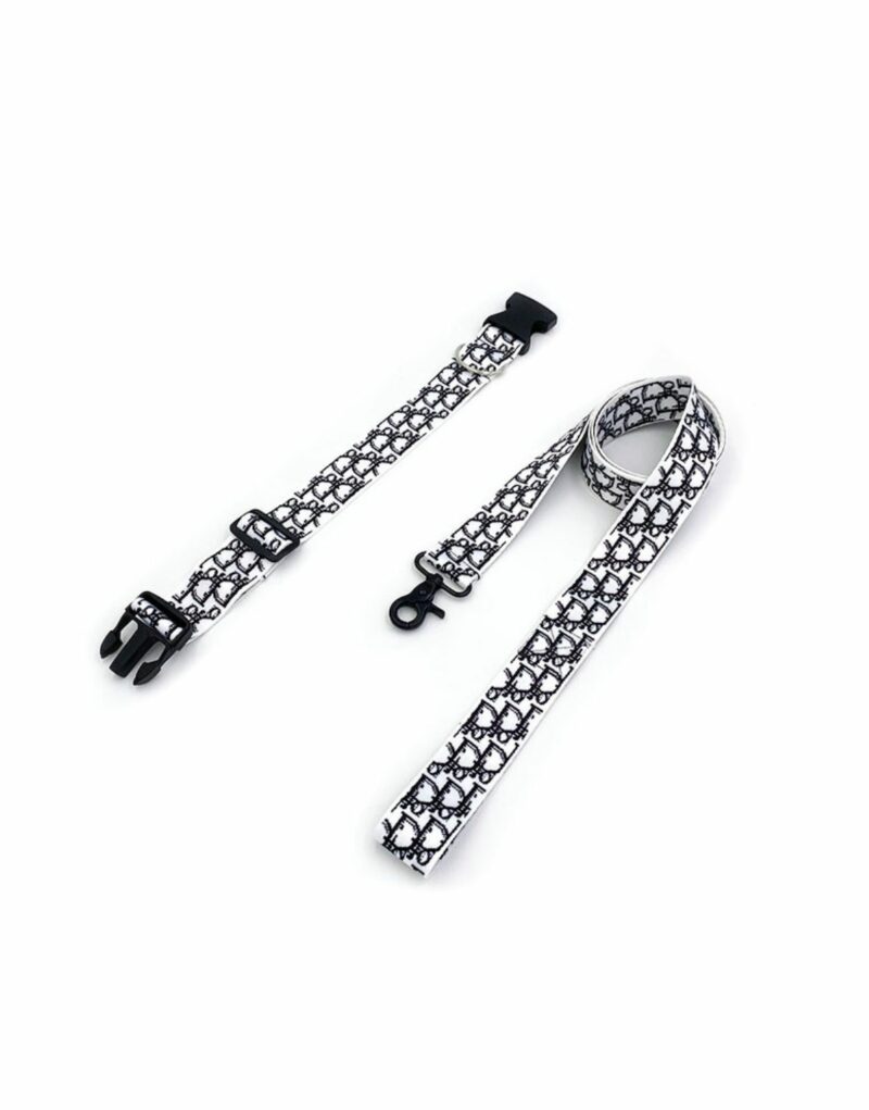 Dior Collar And Leash White For Pet
