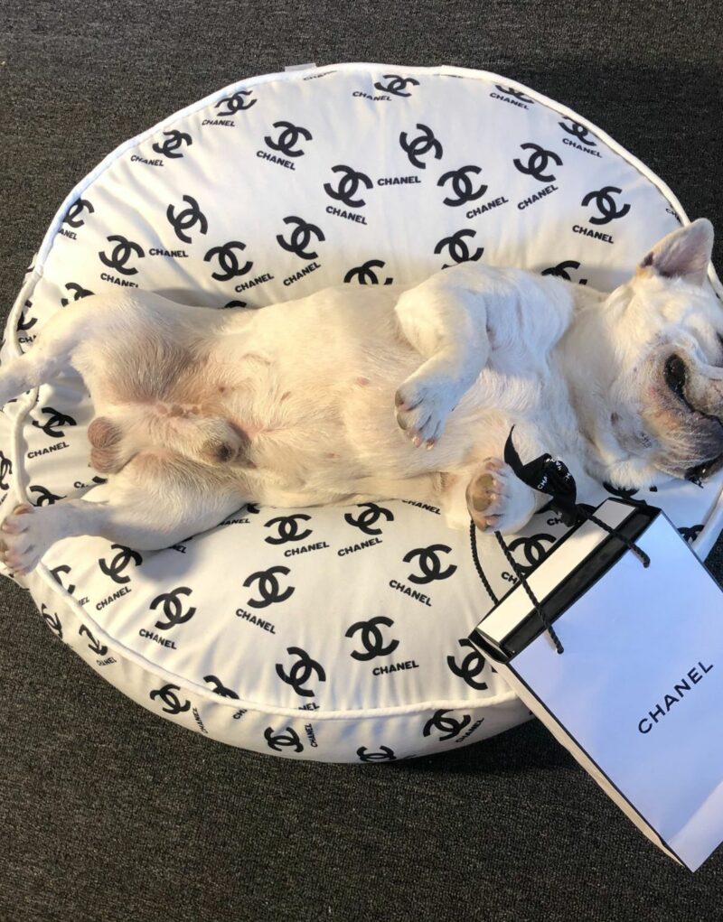 Chanel Bed Round White For Pet