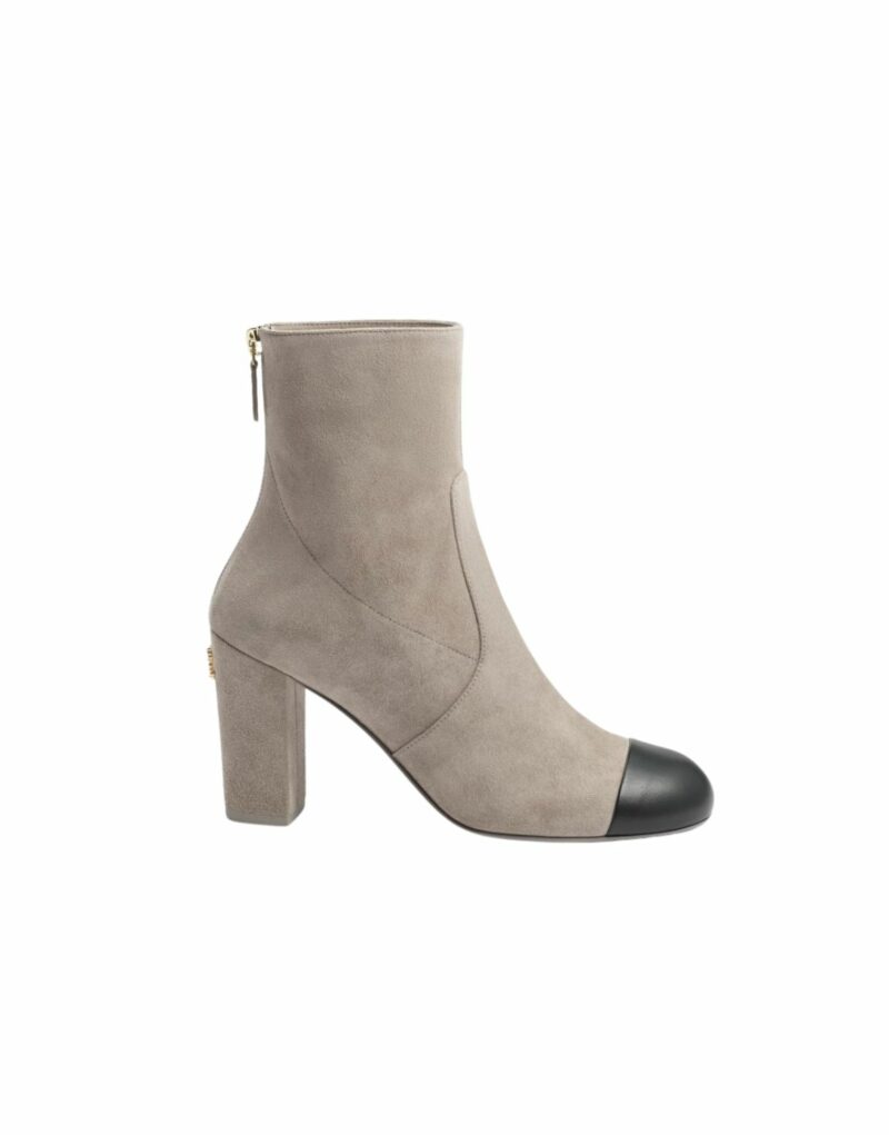 Chanel Short Boots Gray And Black For Women G45900 B17982 NZV06
