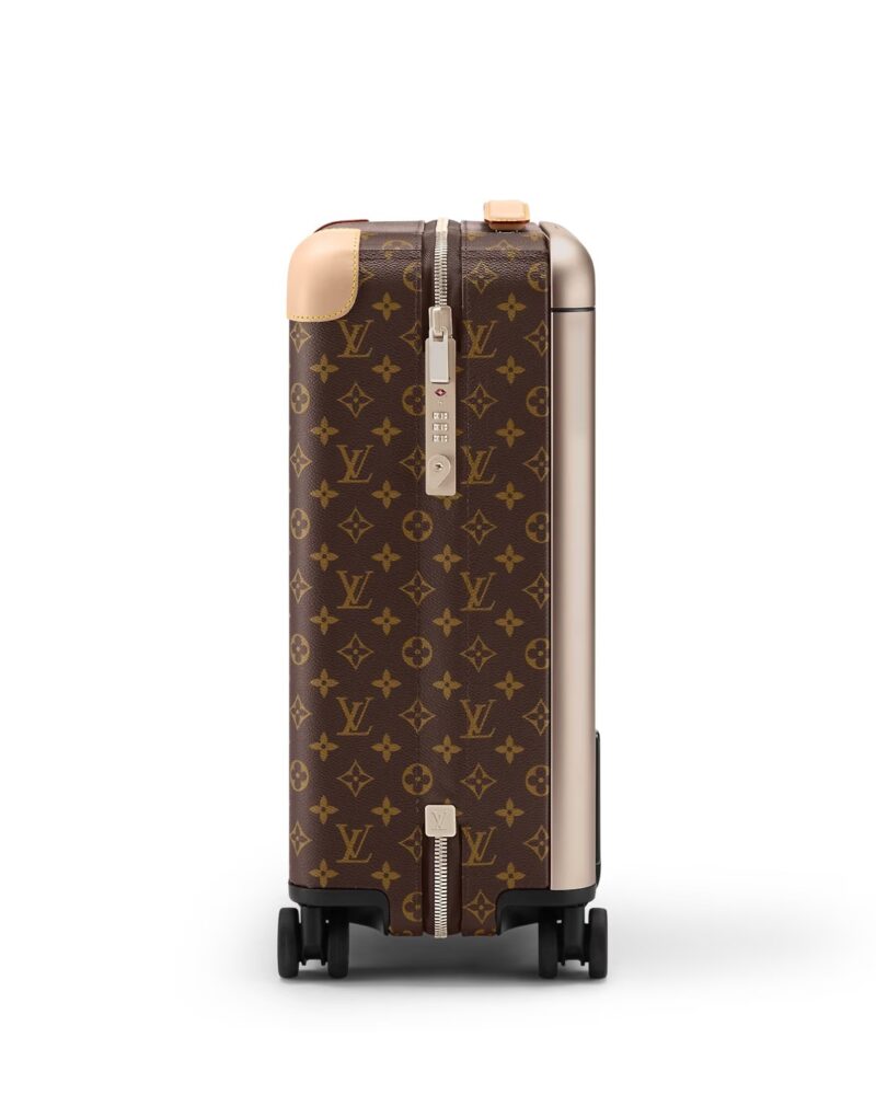 Travel Set: Louis Vuitton Horizon 50 Suitcase + Louis Vuitton Neverfull GM Tote Bag + Louis Vuitton The LV Pilot Sunglasses + Hermes Horse Cap White Hermes Cap