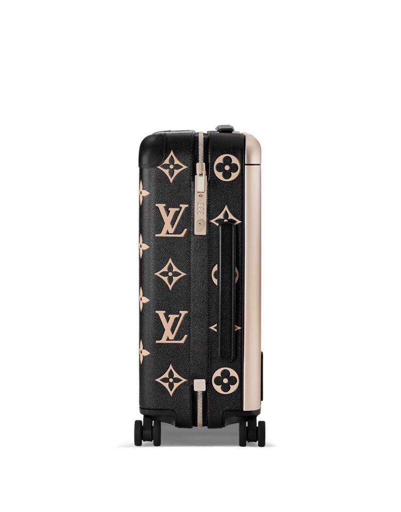 Travel Set: Louis Vuitton Horizon 55 Suitcase + Louis Vuitton Cosmetic PM Pouch Bag + Chanel Square Sunglasses + Dior Diorclub V1U Hat