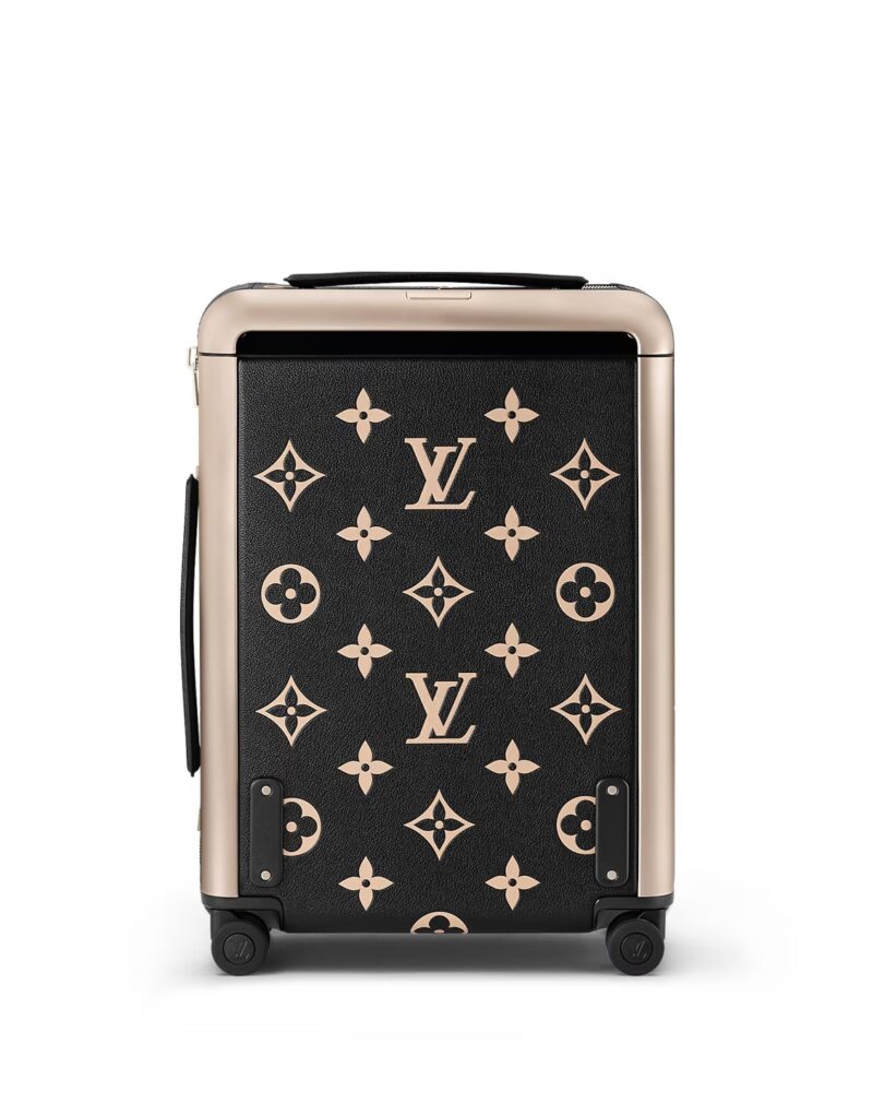 Travel Set: Louis Vuitton Horizon 55 Suitcase + Louis Vuitton Cosmetic PM Pouch Bag + Chanel Square Sunglasses + Dior Diorclub V1U Hat
