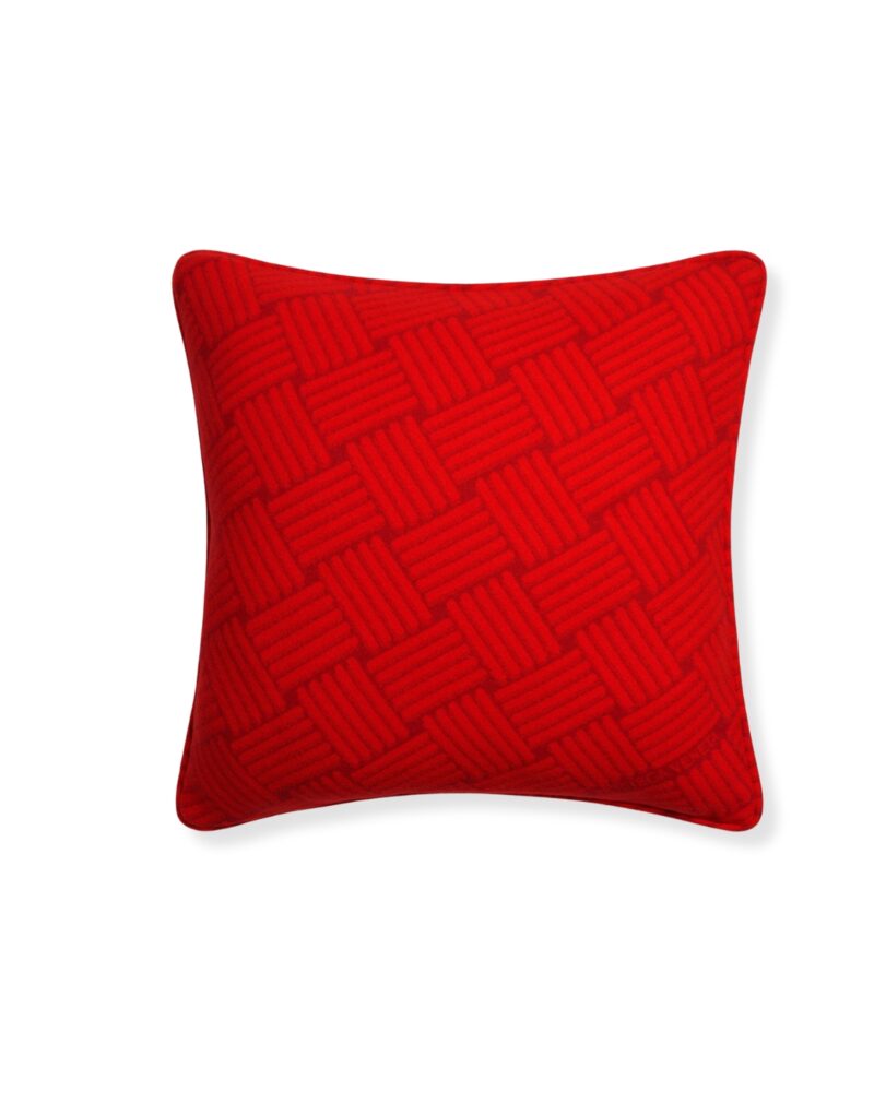 Bottega Veneta Cashmere Cushion With Intreccio Motif Red 798327V4KA06112