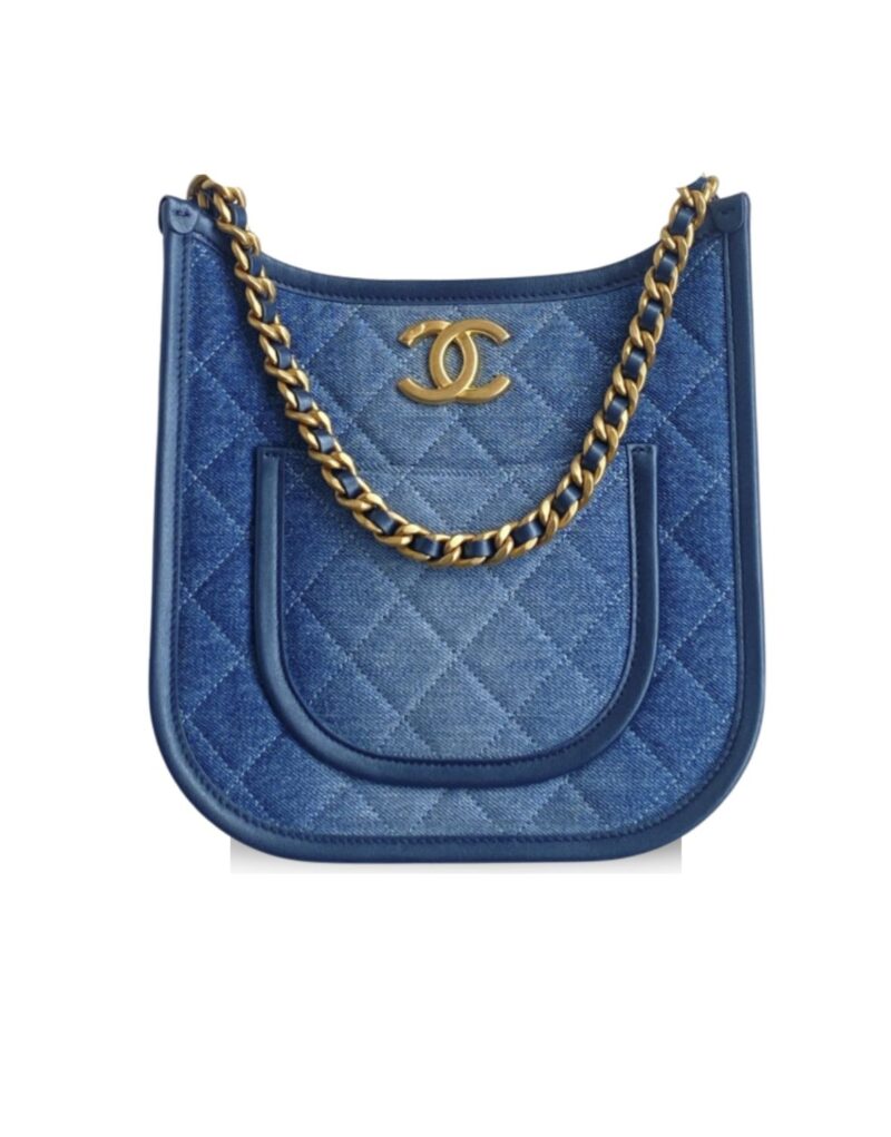 Travel Set: Louis Vuitton Horizon 55 Suitcase + Chanel 24S Denim Blue Hobo Bag + Dior Club M2U + Chanel Cap