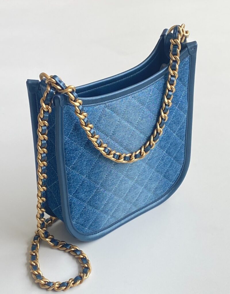 Travel Set: Louis Vuitton Horizon 55 Suitcase + Chanel 24S Denim Blue Hobo Bag + Dior Club M2U + Chanel Cap