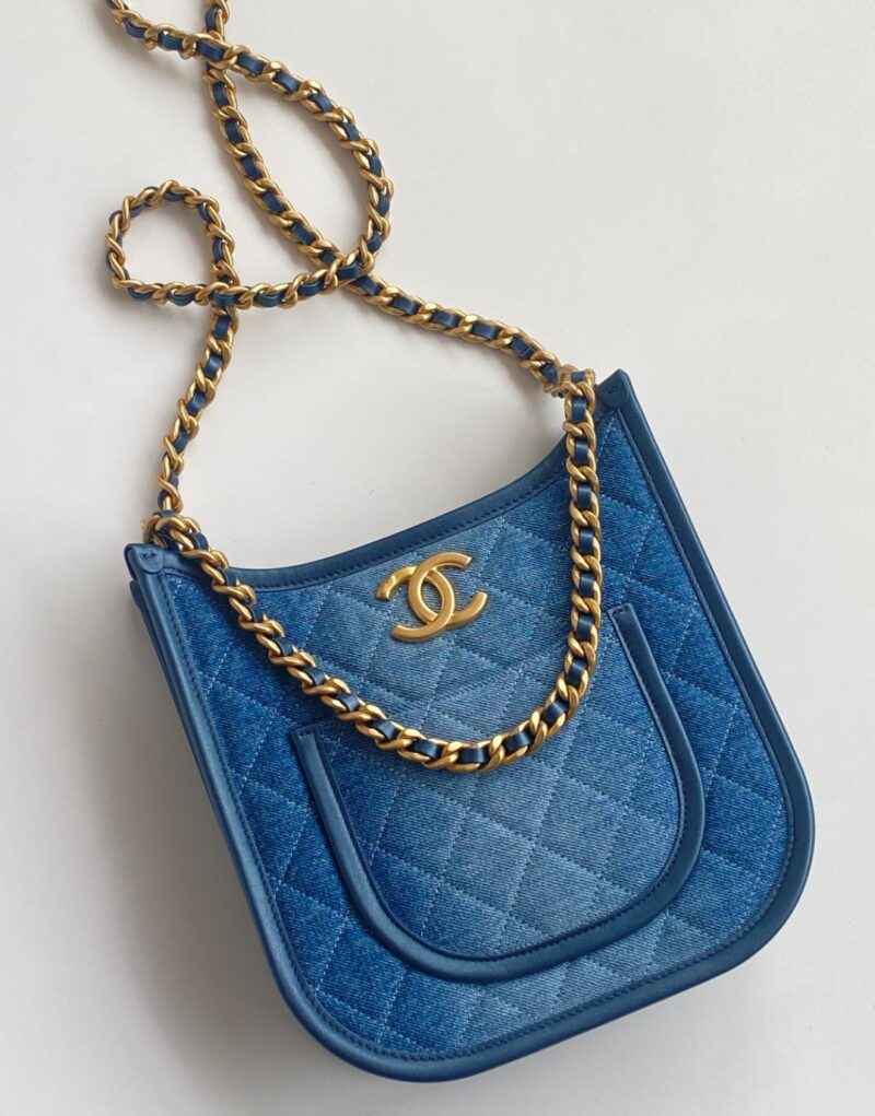 Travel Set: Louis Vuitton Horizon 55 Suitcase + Chanel 24S Denim Blue Hobo Bag + Dior Club M2U + Chanel Cap
