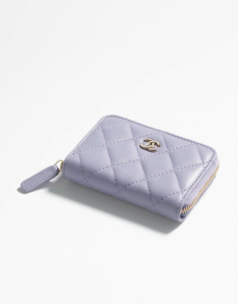 Chanel Classic Zipped Coin Purse Light Purple For Women 4.3in/11cm AP0216 Y04059 NY559
