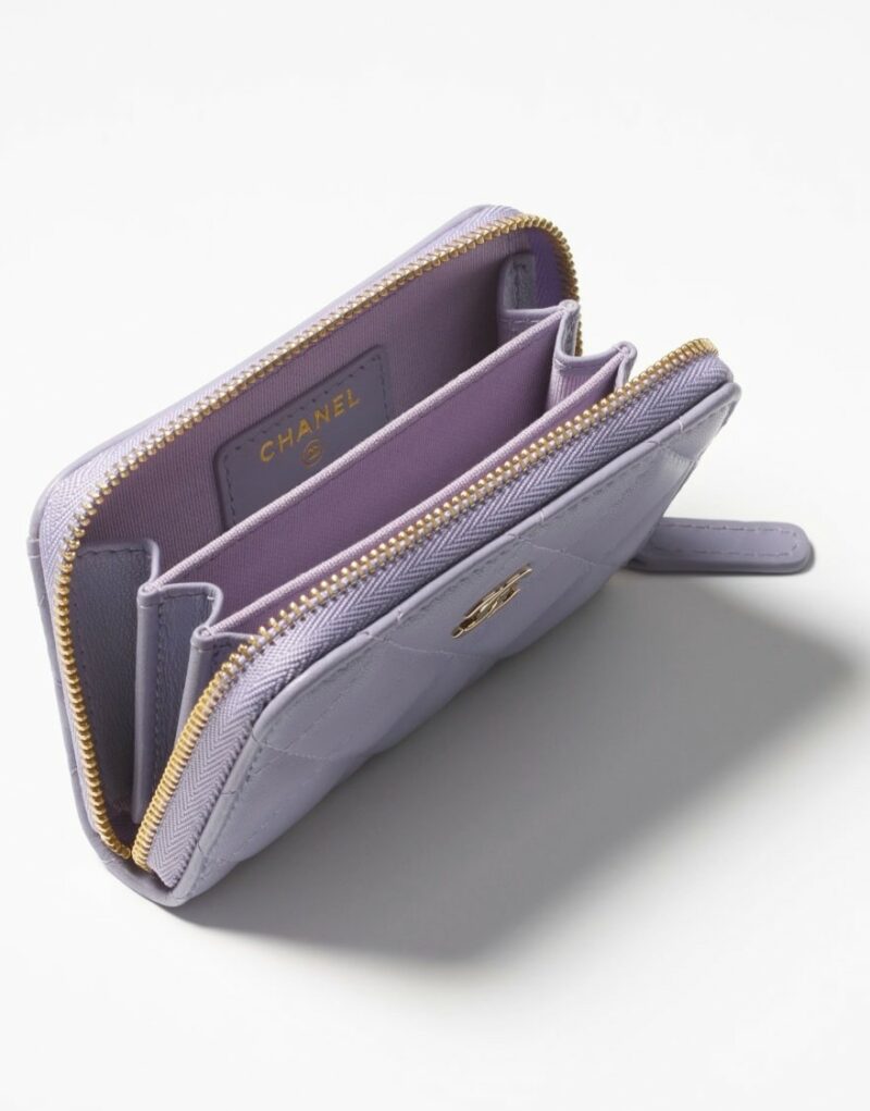Chanel Classic Zipped Coin Purse Light Purple For Women 4.3in/11cm AP0216 Y04059 NY559