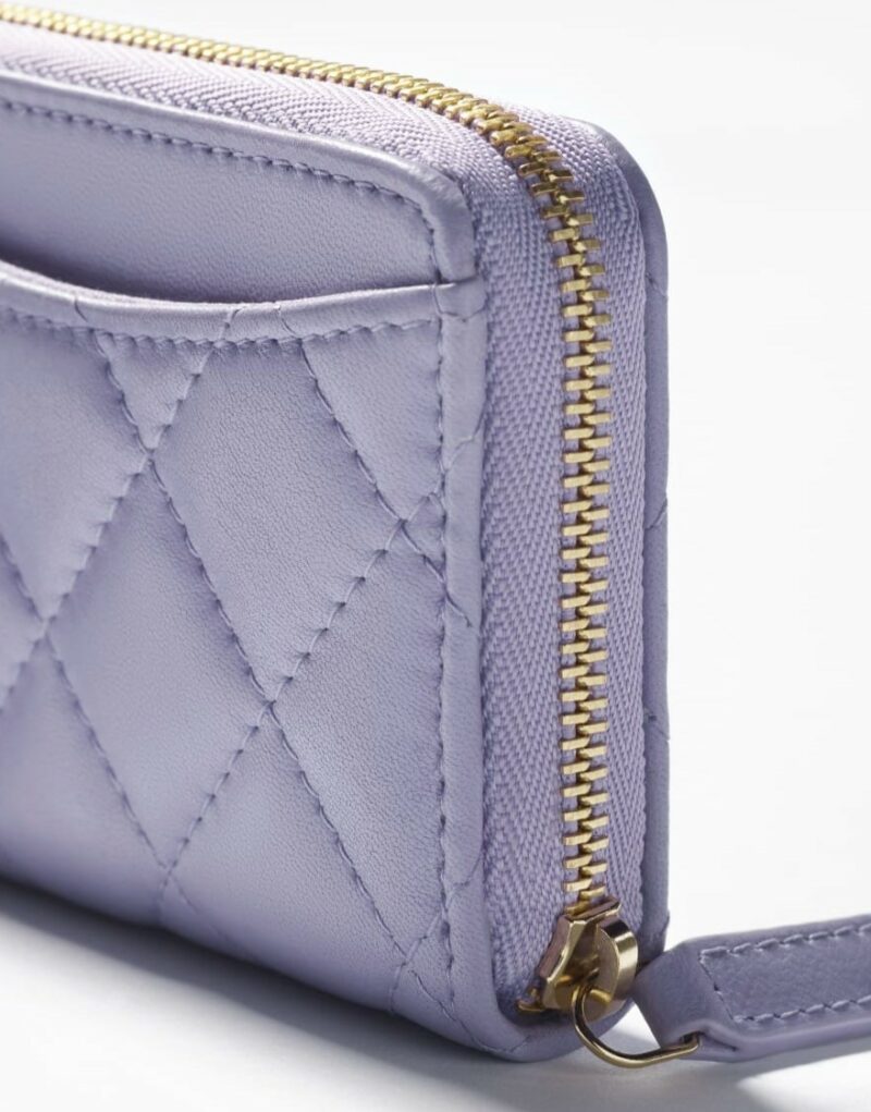 Chanel Classic Zipped Coin Purse Light Purple For Women 4.3in/11cm AP0216 Y04059 NY559