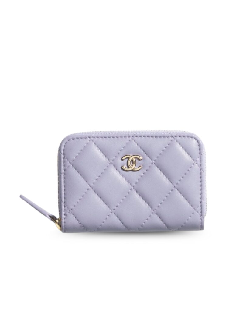 Chanel Classic Zipped Coin Purse Light Purple For Women 4.3in/11cm AP0216 Y04059 NY559