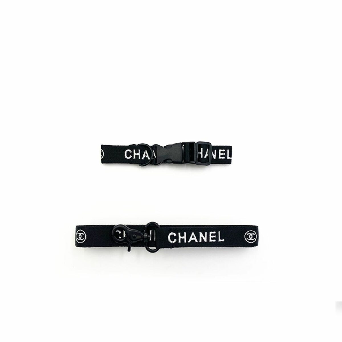 Chanel Collar And Leash Black For Pet