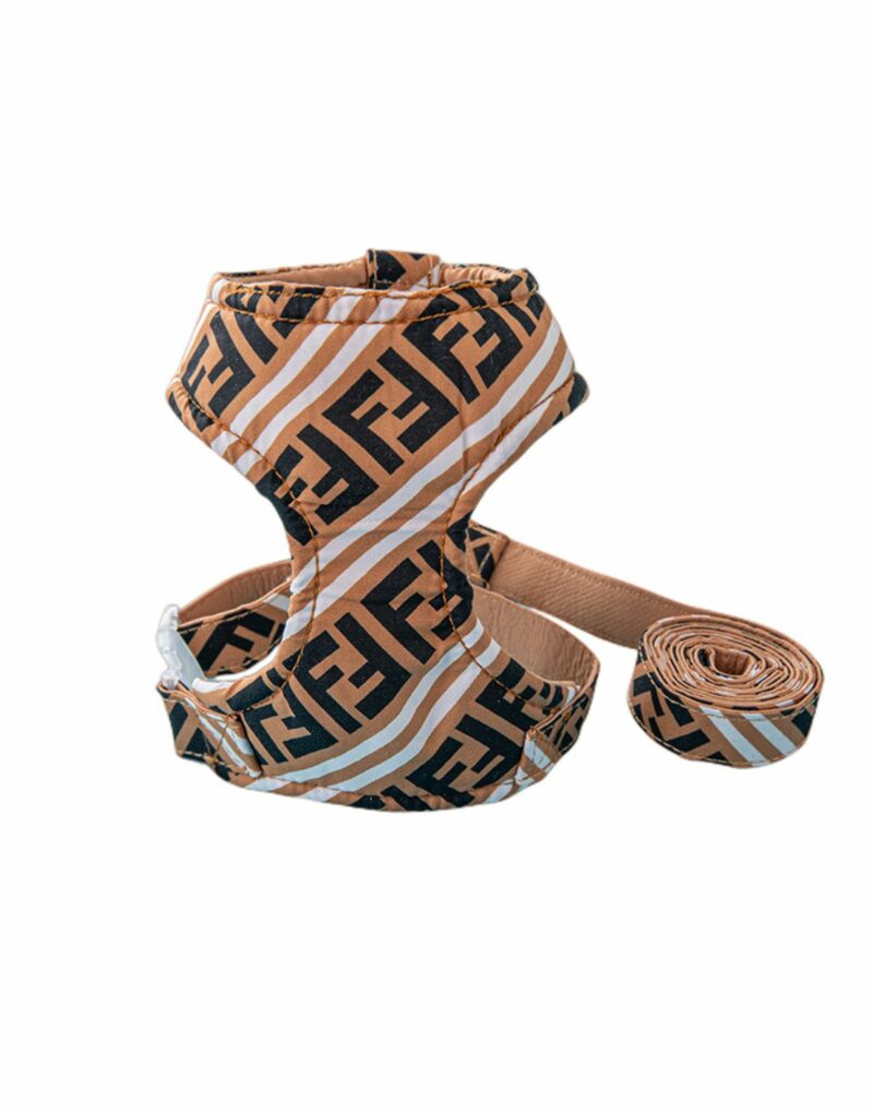 Fendi Harness And Leash Brown For Pet
