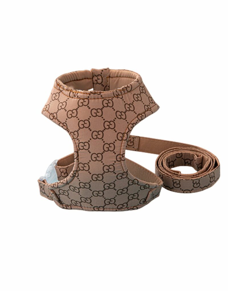 Gucci Harness And Leash Brown For Pet