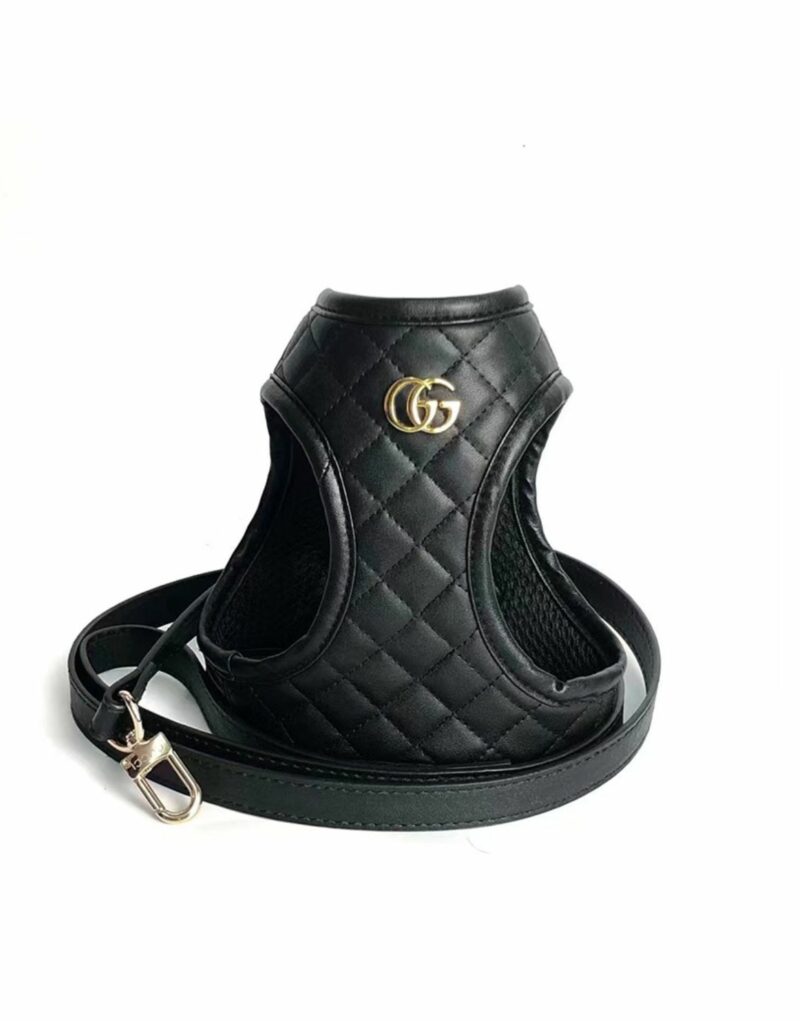 Gucci Harness And Leash Black For Pet