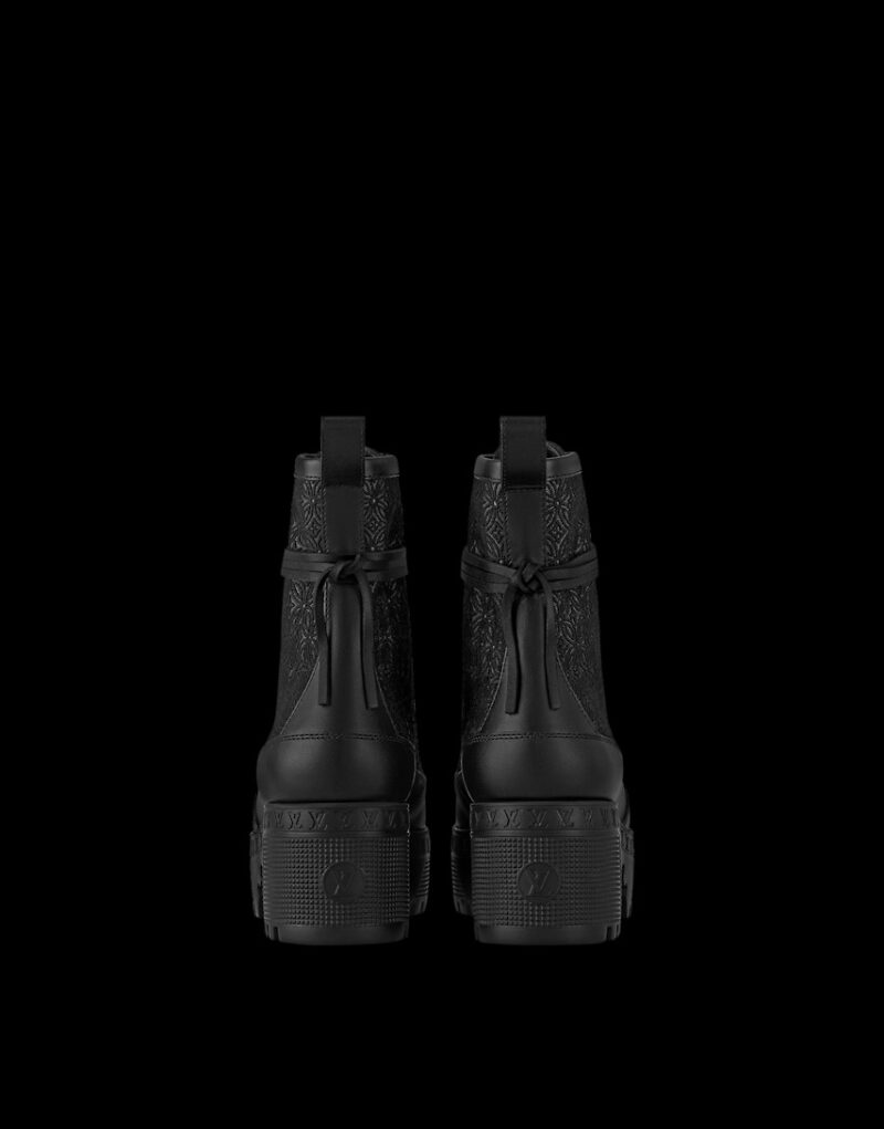Louis Vuitton Laureate Platform Desert Boot Black For Women 1ACKFN