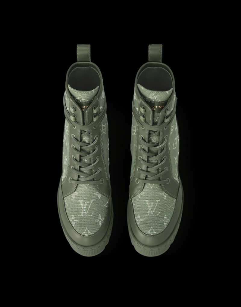Louis Vuitton Laureate Platform Desert Boot Khaki Green For Women 1ACL3K