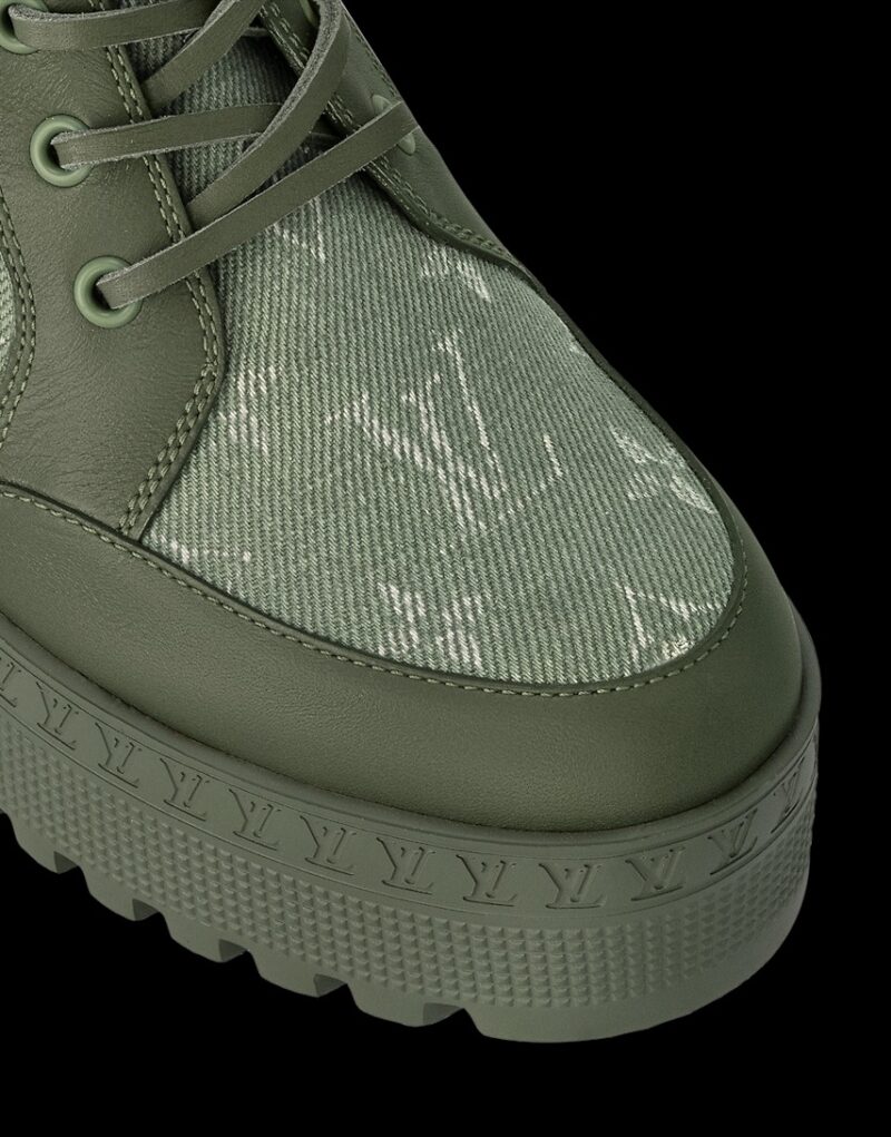 Louis Vuitton Laureate Platform Desert Boot Khaki Green For Women 1ACL3K