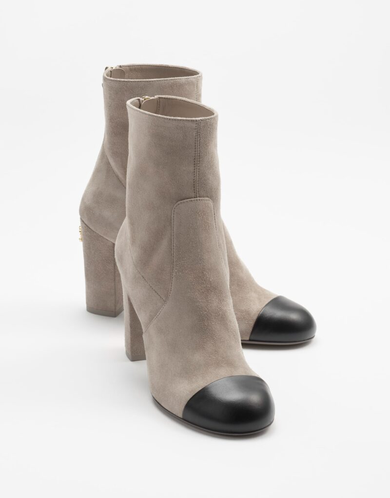 Chanel Short Boots Gray And Black For Women G45900 B17982 NZV06
