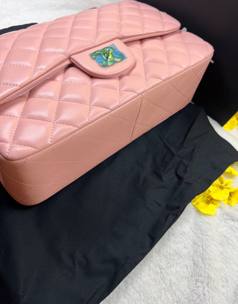 [True-to-ORIGINAL] Chanel Large Classic Handbag Light Pink For Women 30cm/11.7in A58600 Y04059 NW780