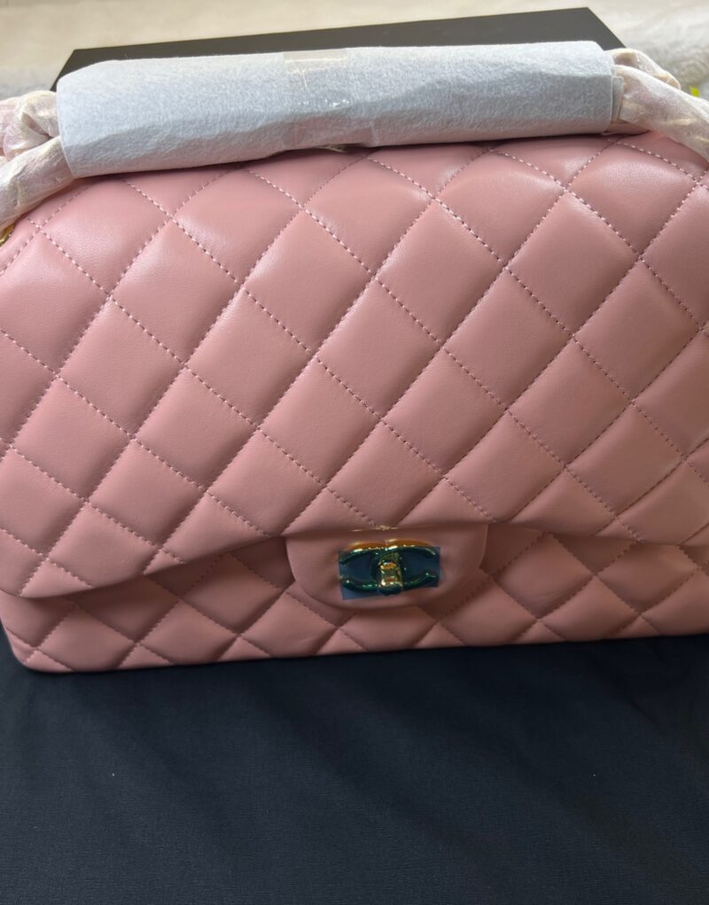 [True-to-ORIGINAL] Chanel Large Classic Handbag Light Pink For Women 30cm/11.7in A58600 Y04059 NW780
