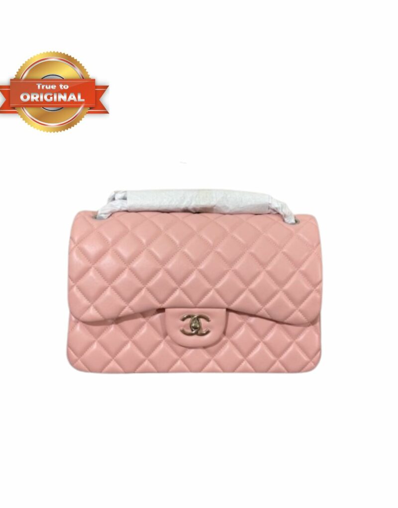 [True-to-ORIGINAL] Chanel Large Classic Handbag Light Pink For Women 30cm/11.7in A58600 Y04059 NW780