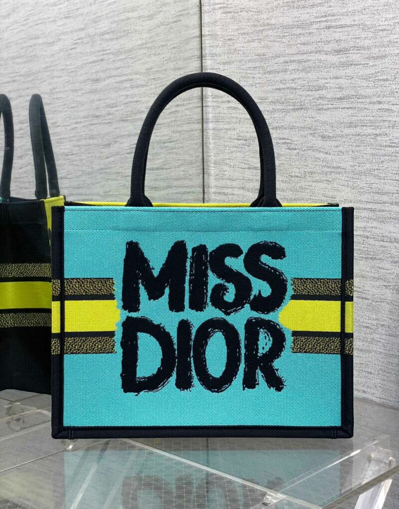 Dior Medium Book Tote Bag Two-Tone Green And Blue For Women 36cm/14in - M1296ZEZY_M07I