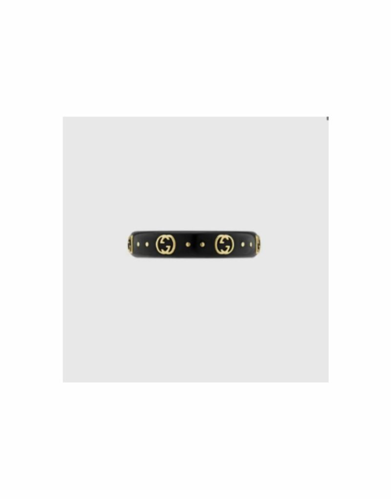 Gucci Icon Ring With Interlocking G Black For Women 679262 I0H11 8029