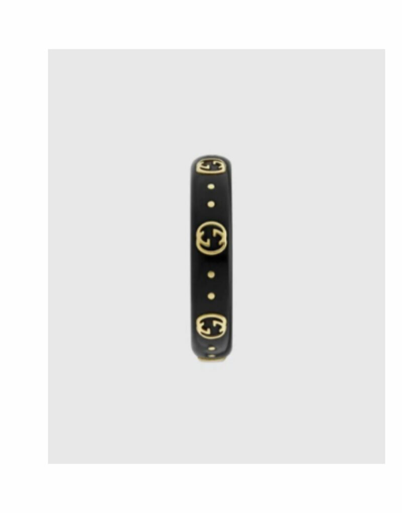 Gucci Icon Ring With Interlocking G Black For Women 679262 I0H11 8029