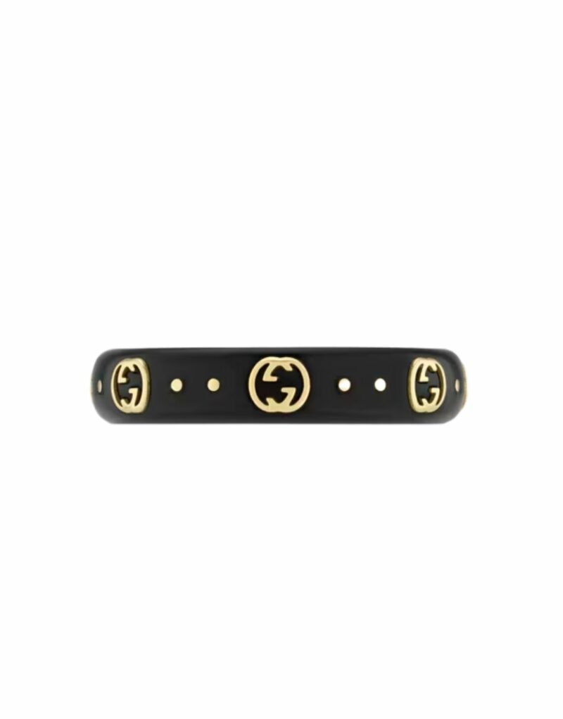 Gucci Icon Ring With Interlocking G Black For Women 679262 I0H11 8029