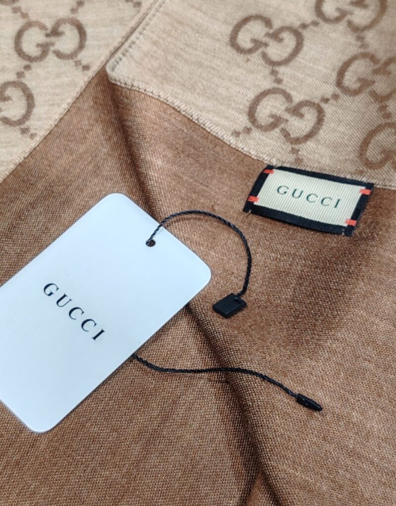 Gucci Muffler Stole Scarf Light Brown 200cm/79in For Women
