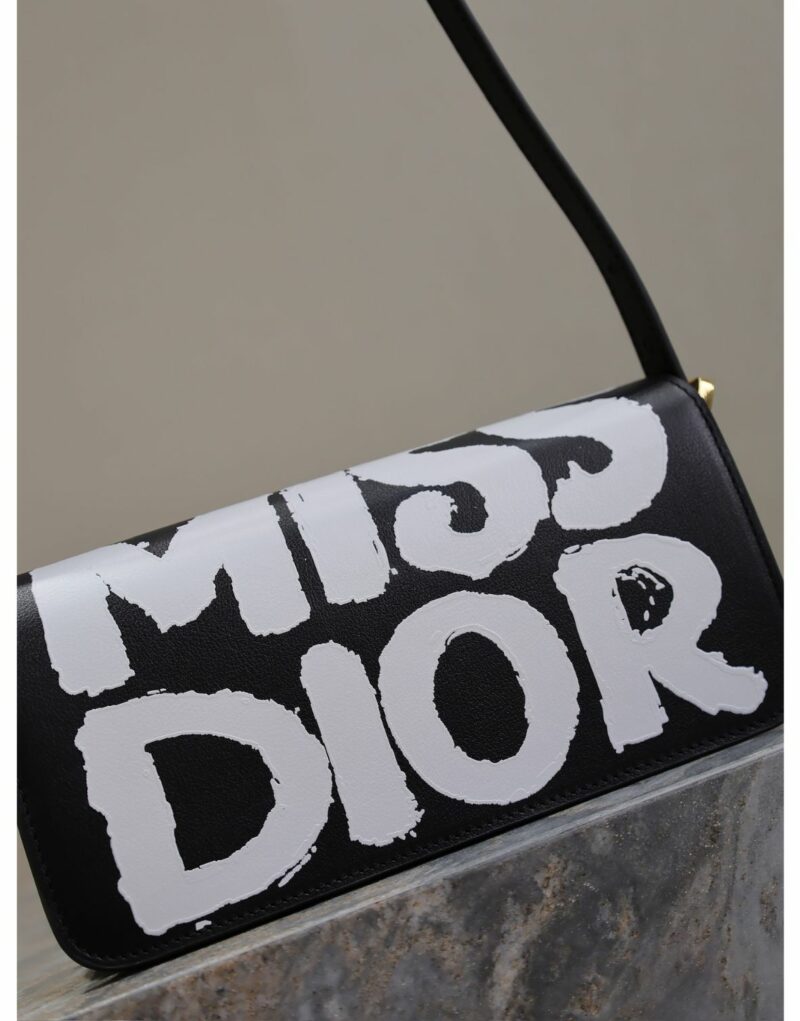 Miss Dior Flap Bag Black & White For Women 22cm/8.5in  - M2610UZCJ_M911